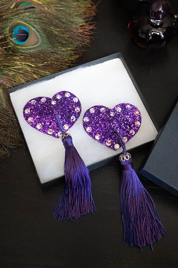 Deluxe Heart Nipple Covers w/ Tassels