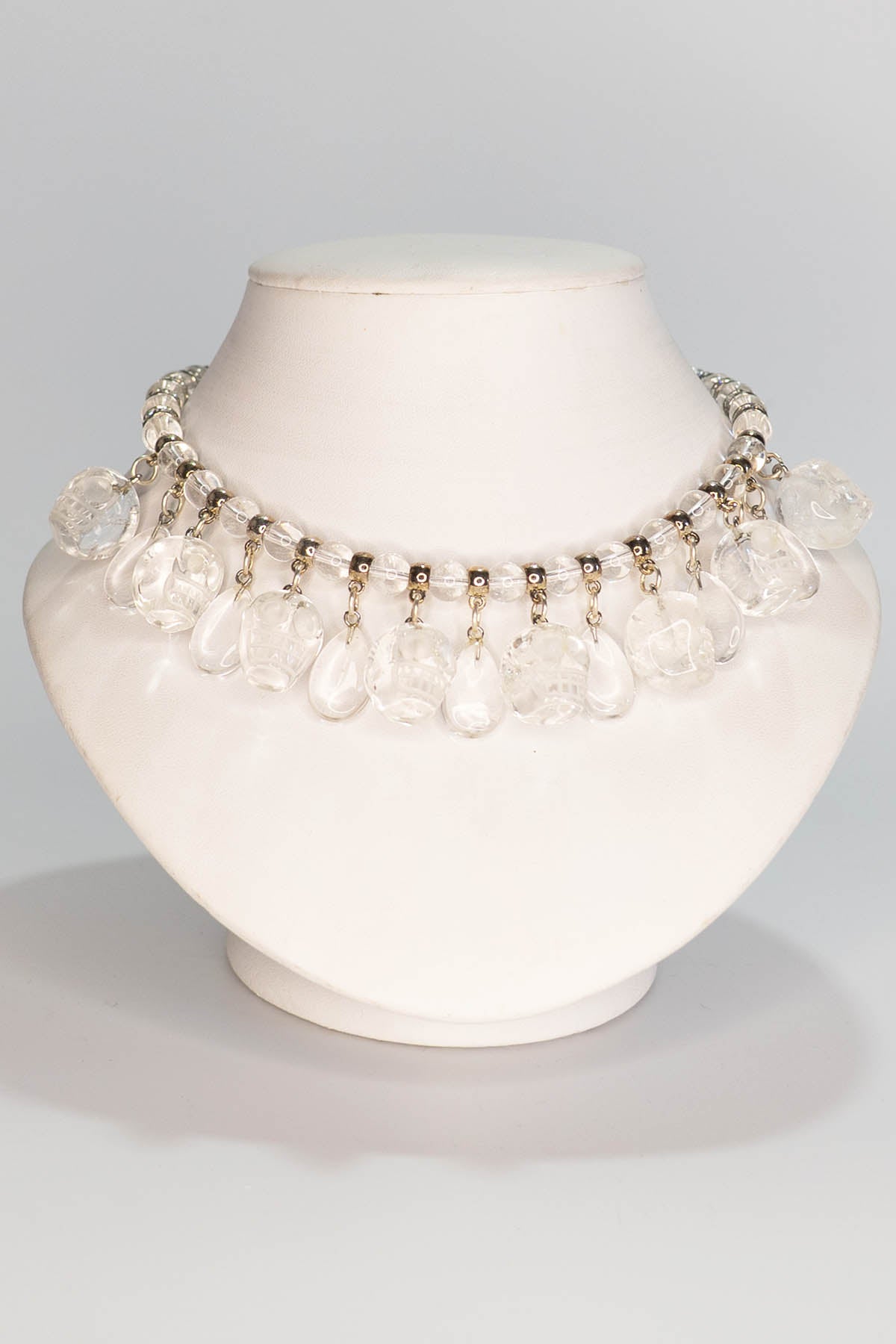 Crystal Quartz Skull Necklace