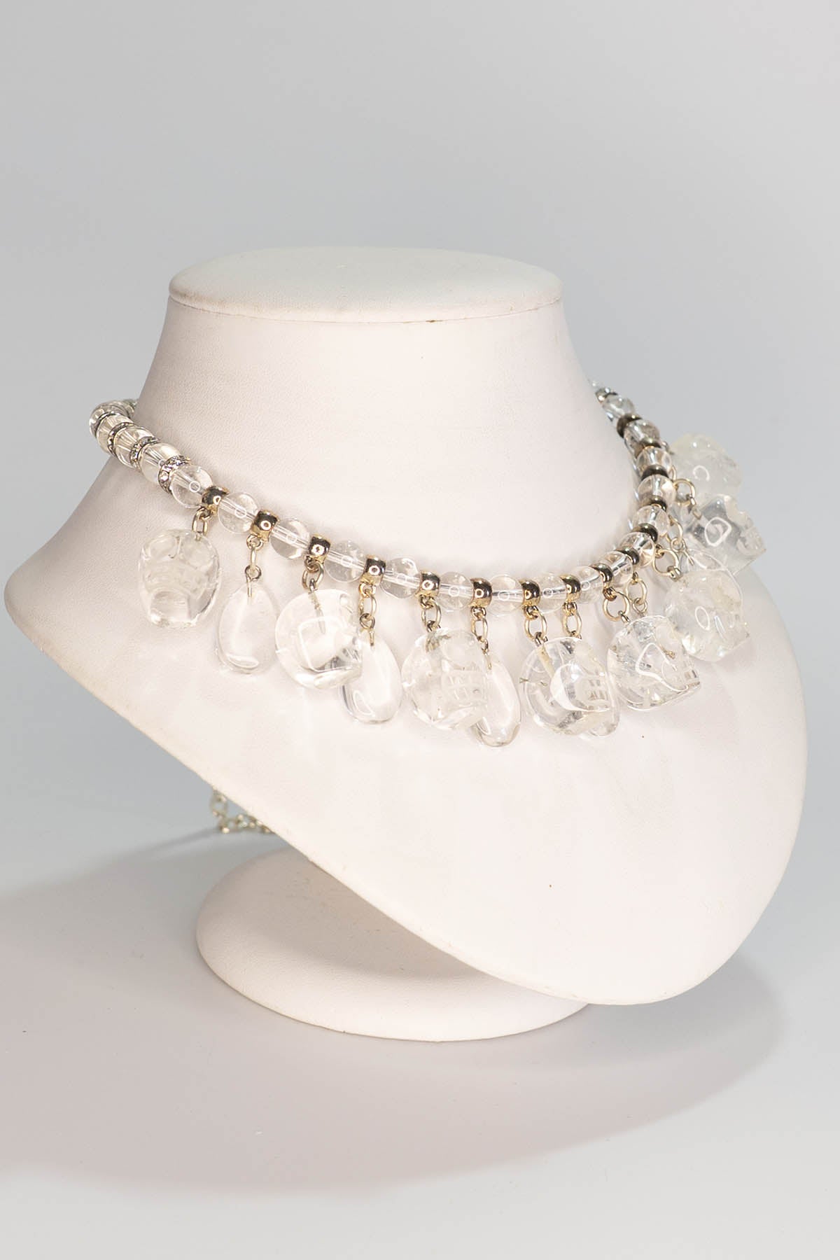Crystal Quartz Skull Necklace