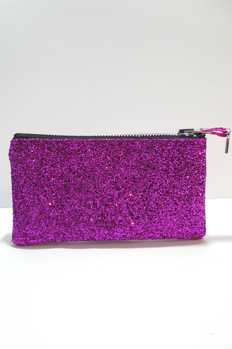Make up bag w/ padlock in Fuchsia Glitter