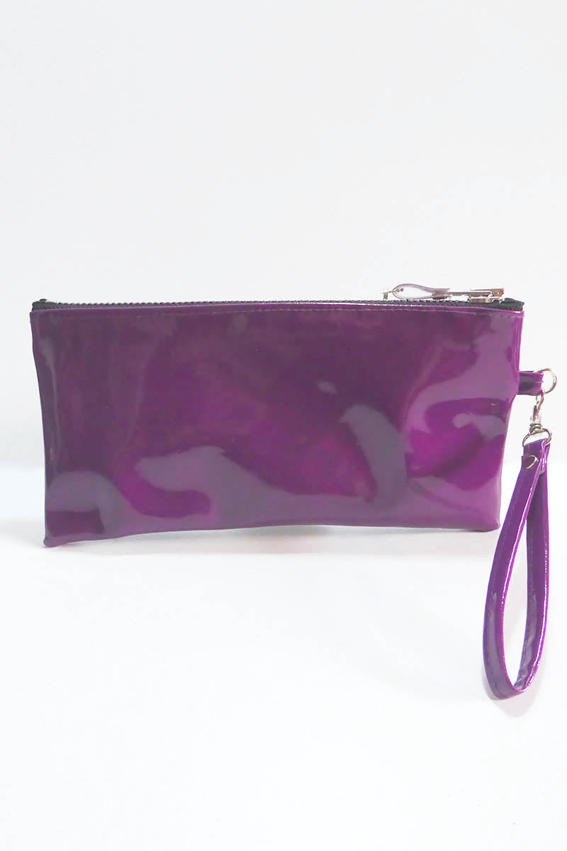Clutch bag w/ padlock in Gloss PVC