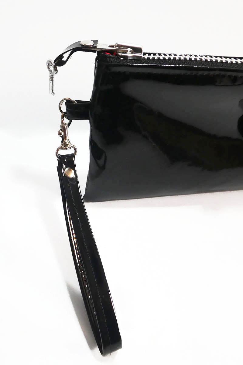 Clutch bag w/ padlock in Gloss PVC