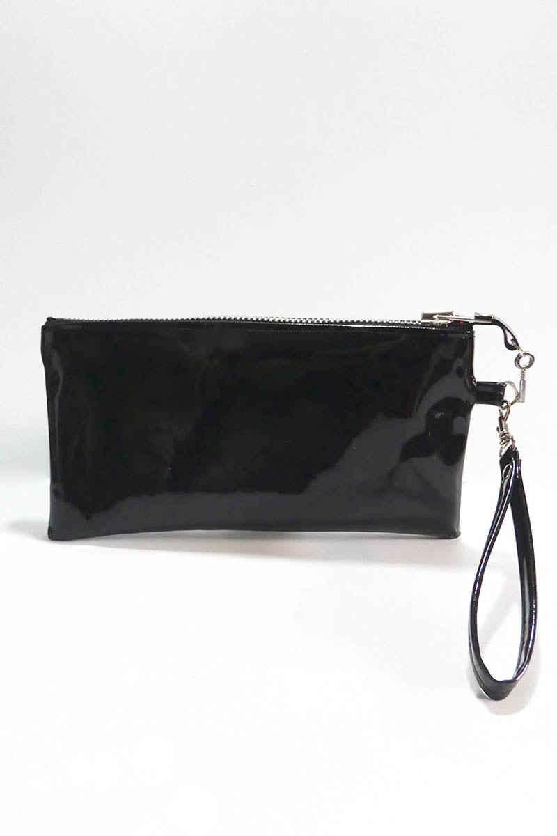 Clutch bag w/ padlock in Gloss PVC