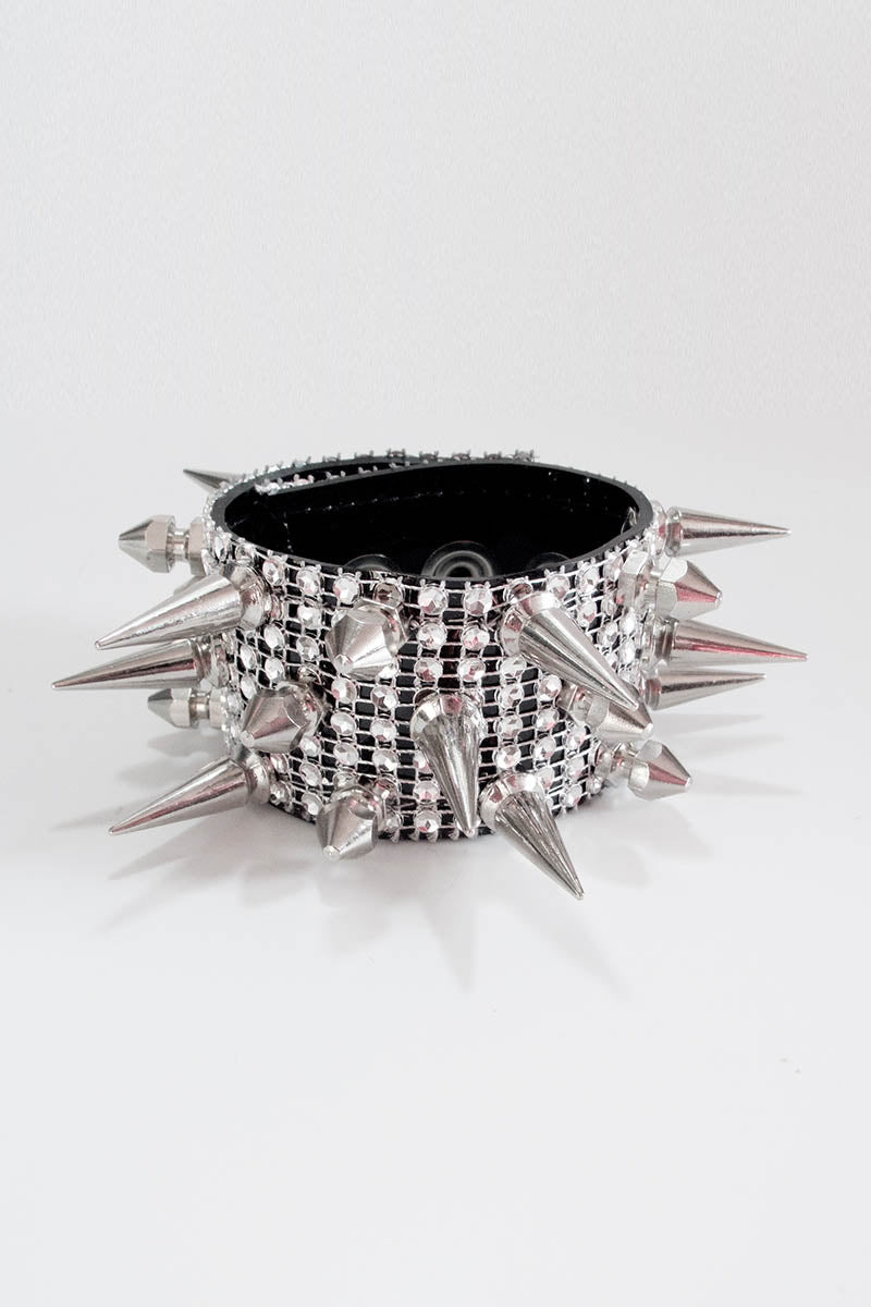 Triple Spike Cuff with Diamante