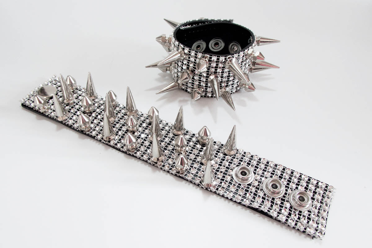 Triple Spike Cuff with Diamante