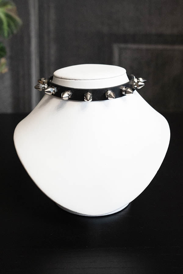 Rubber Choker with Hex Spikes