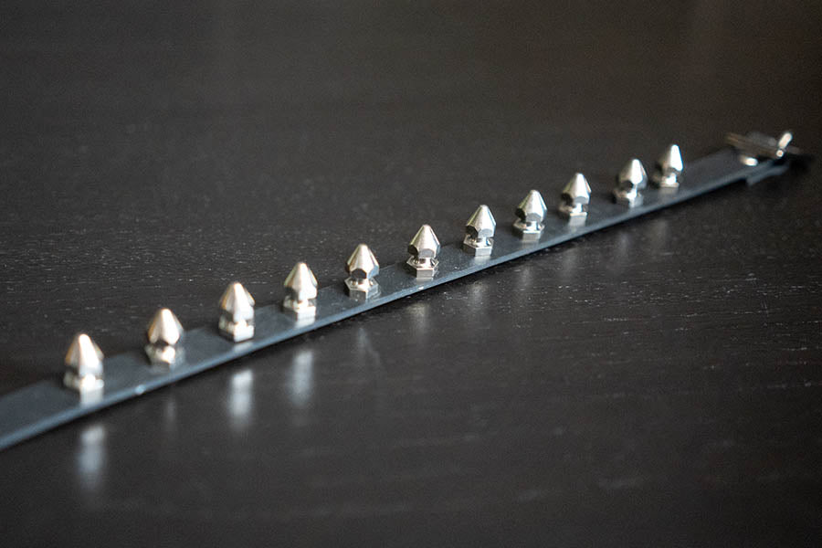 Rubber Choker with Hex Spikes