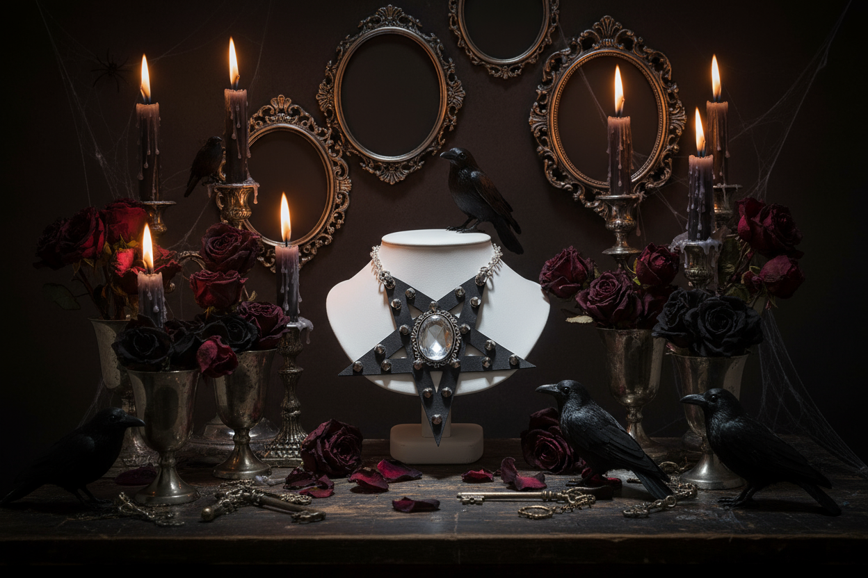 Large Spiked Pentagram with Brooch