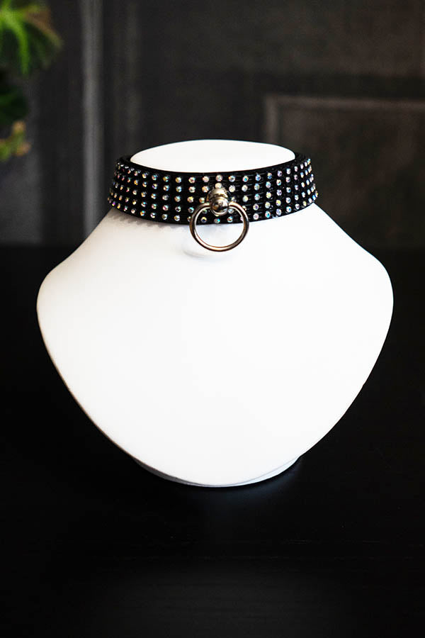 Rainbow Diamante Choker w/ Ring