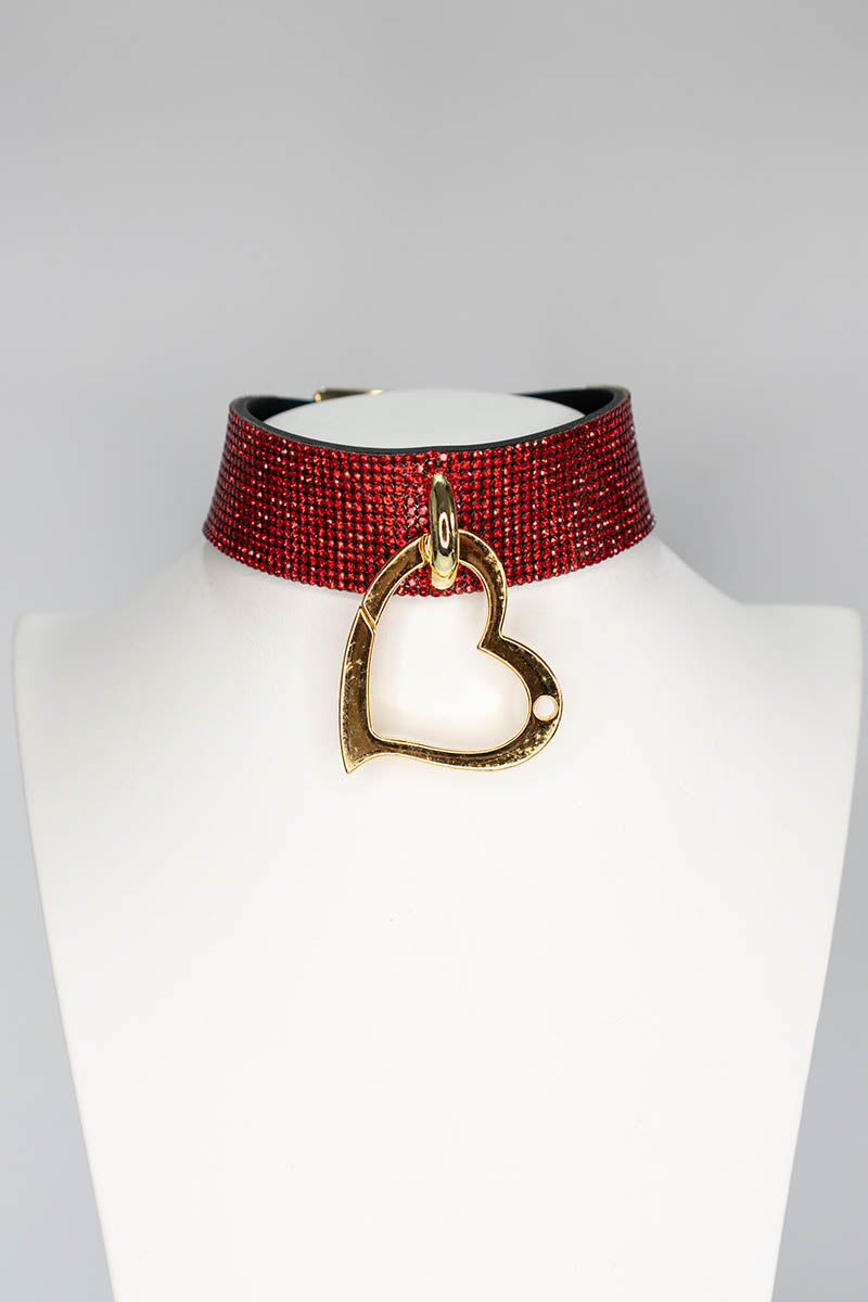 Love Trap Choker in Red Crystal