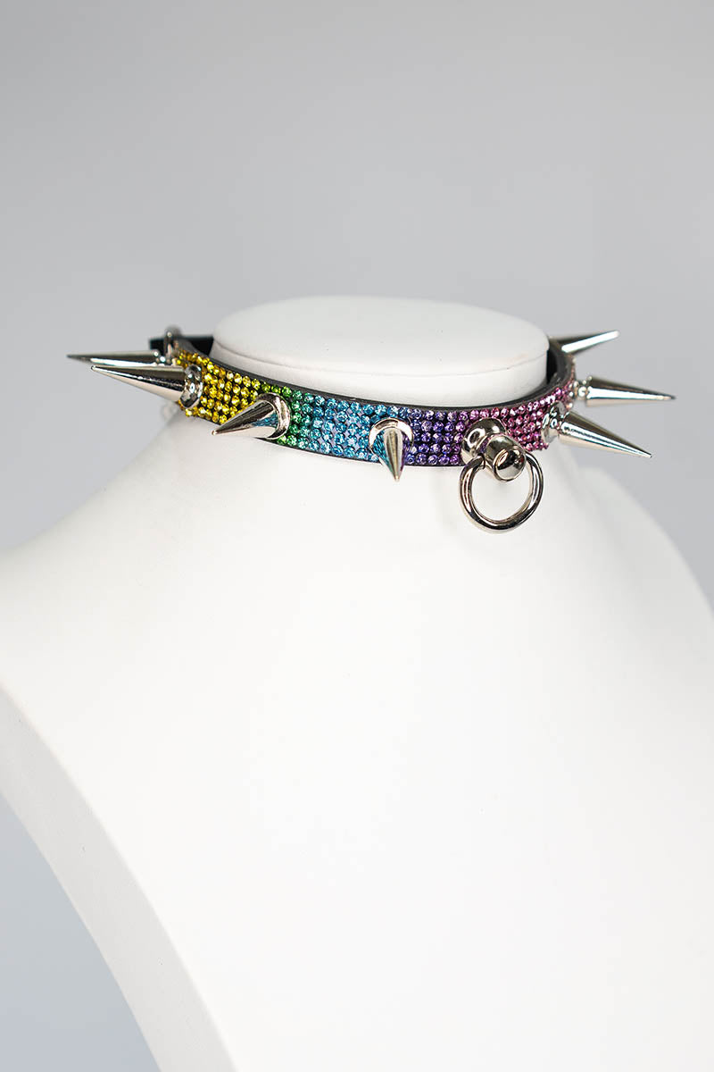 Tease Choker in Rainbow