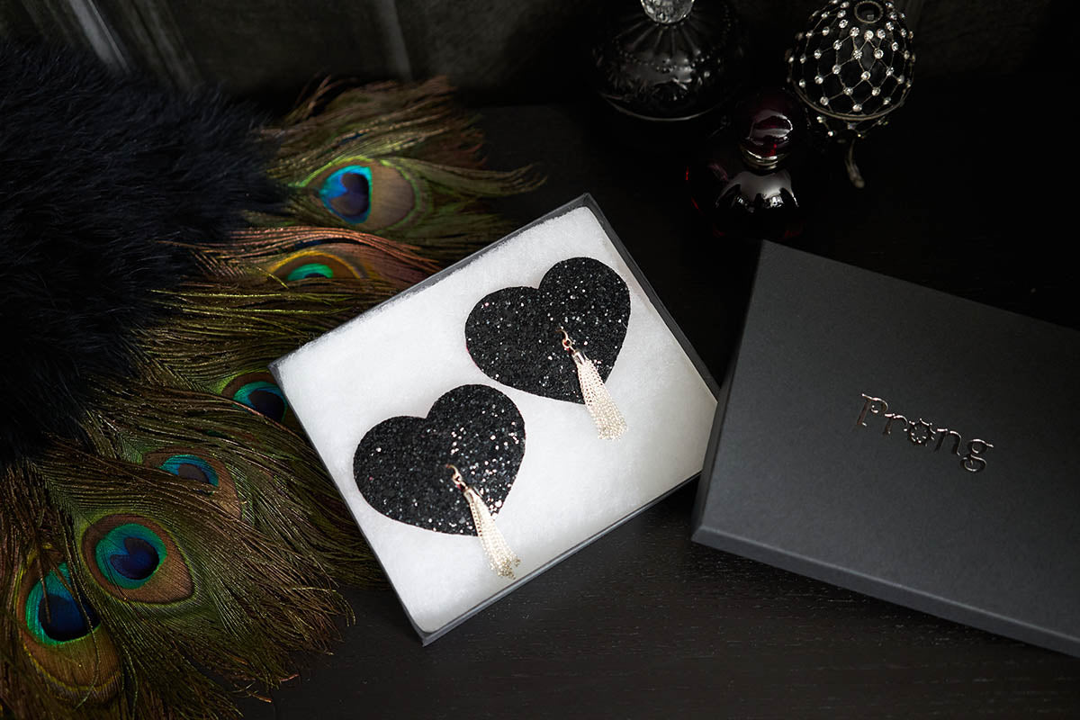 Heart Nipple Covers w/ Chain Tassels