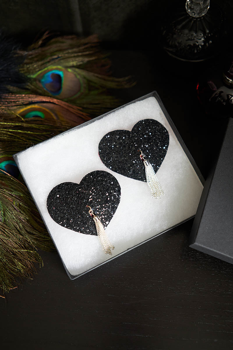 Heart Nipple Covers w/ Chain Tassels