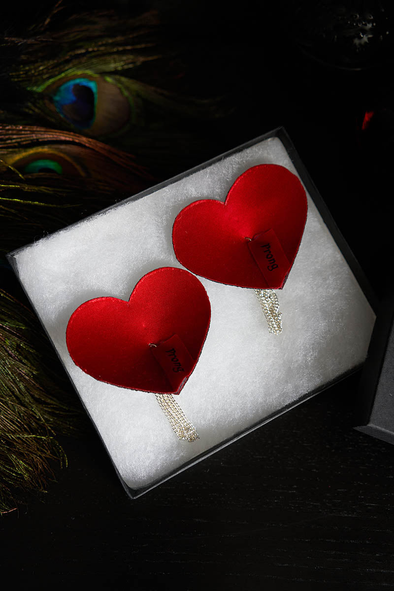Heart Nipple Covers w/ Chain Tassels