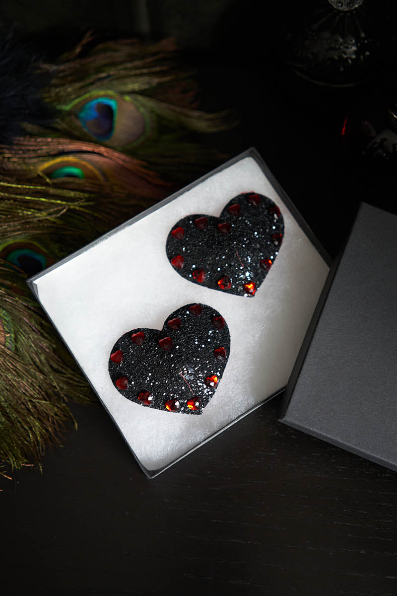 Heart Nipple Covers w/ Crystal Heart Edge