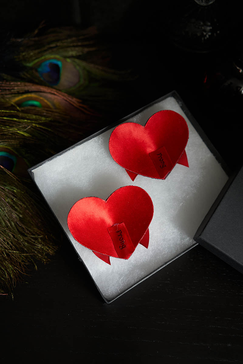 Heart Nipple Covers w/ Bow & Crystals