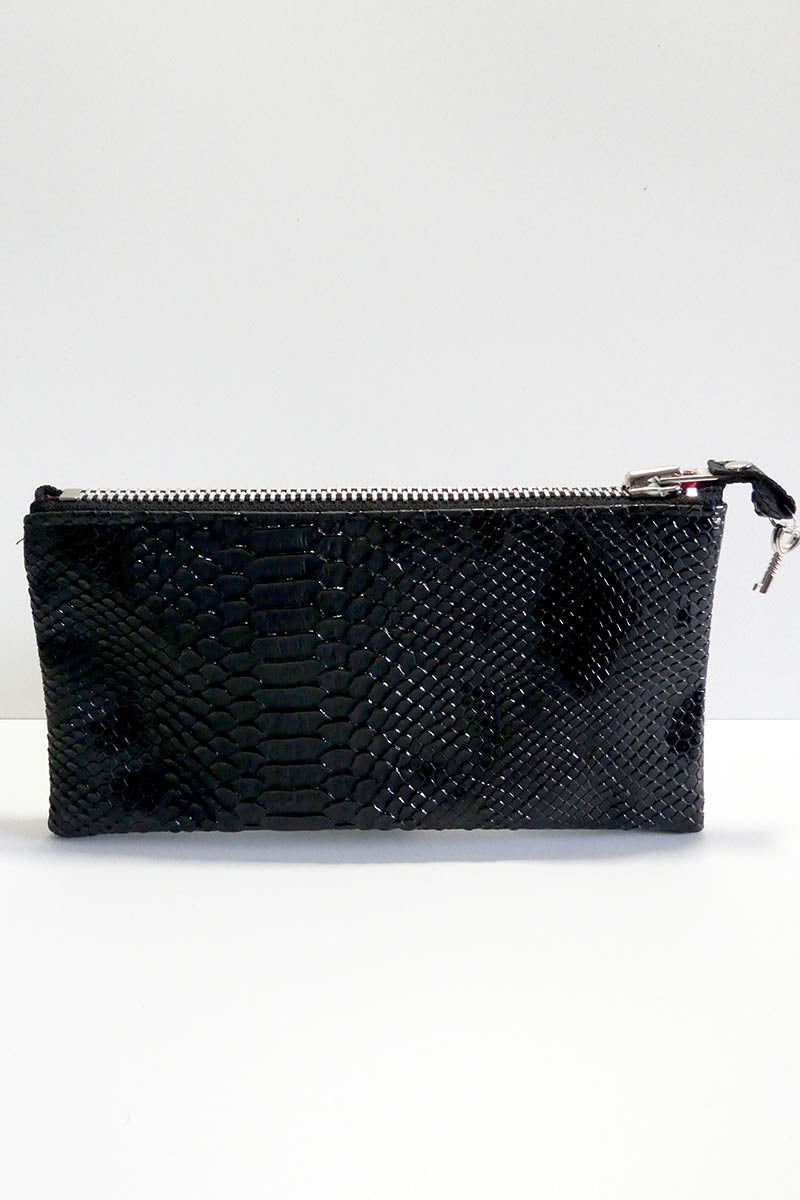 Make up bag w/ padlock in Snake