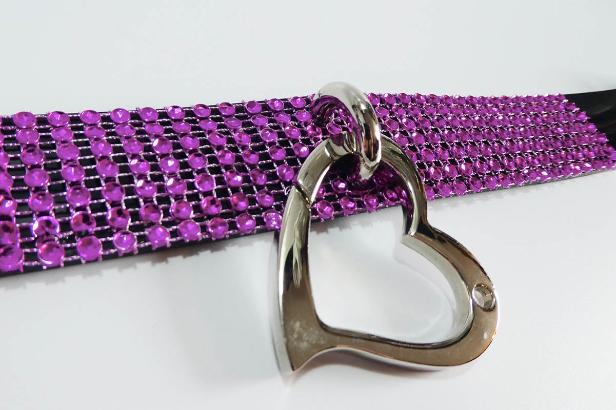 Diamante Love Trap Choker in Fuchsia
