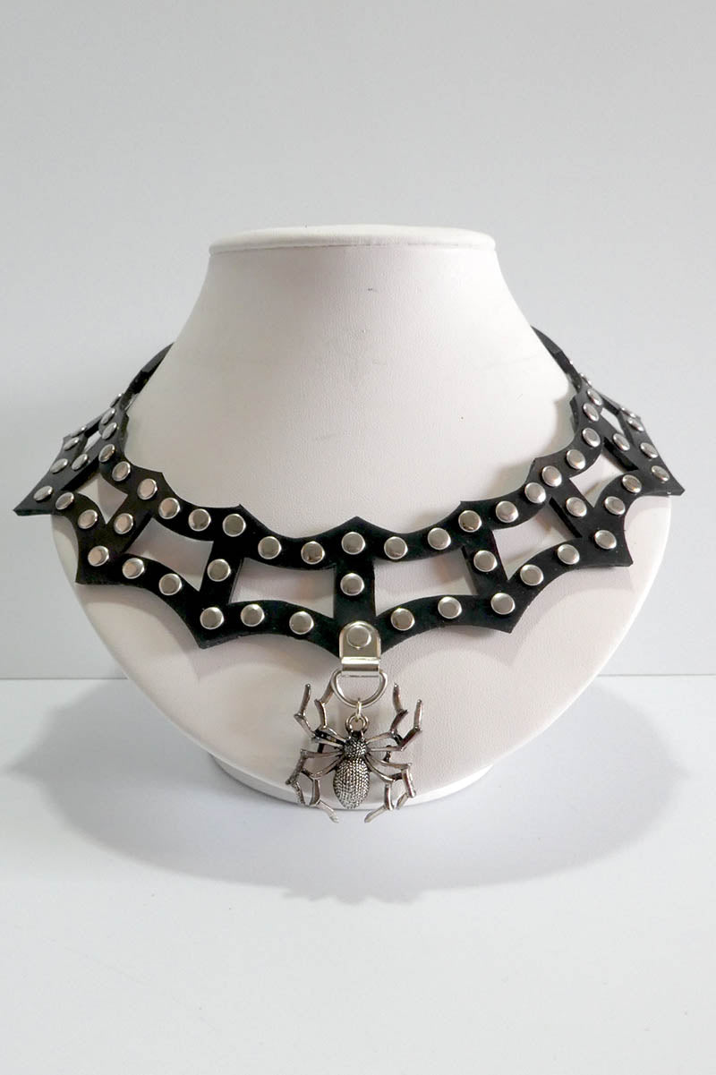Small Cobweb Necklace w/ Spider Pendant
