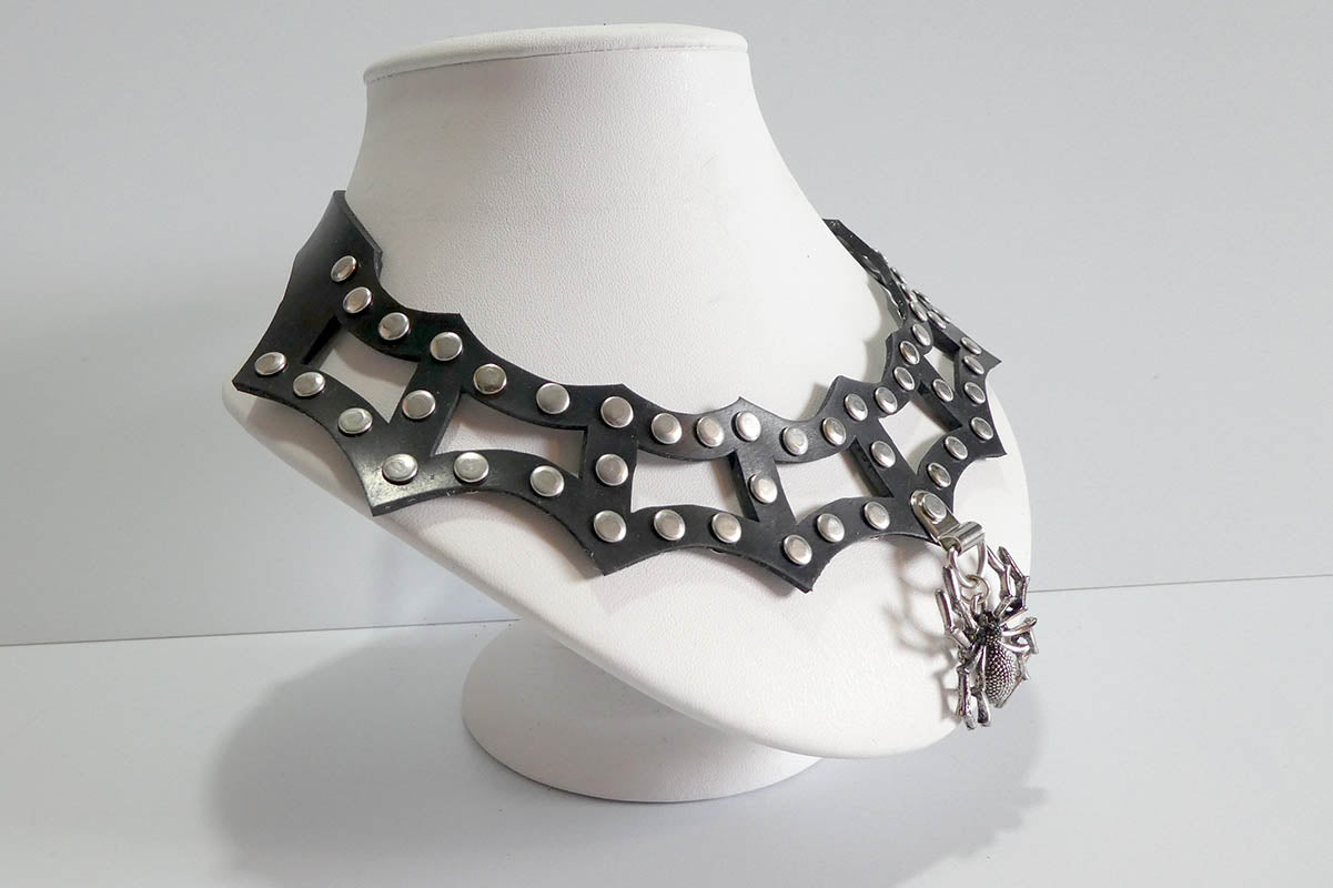 Small Cobweb Necklace w/ Spider Pendant