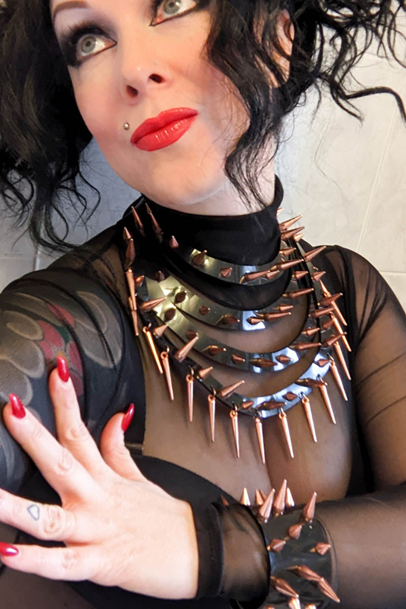 Rose Gold Tiered Spike Necklace