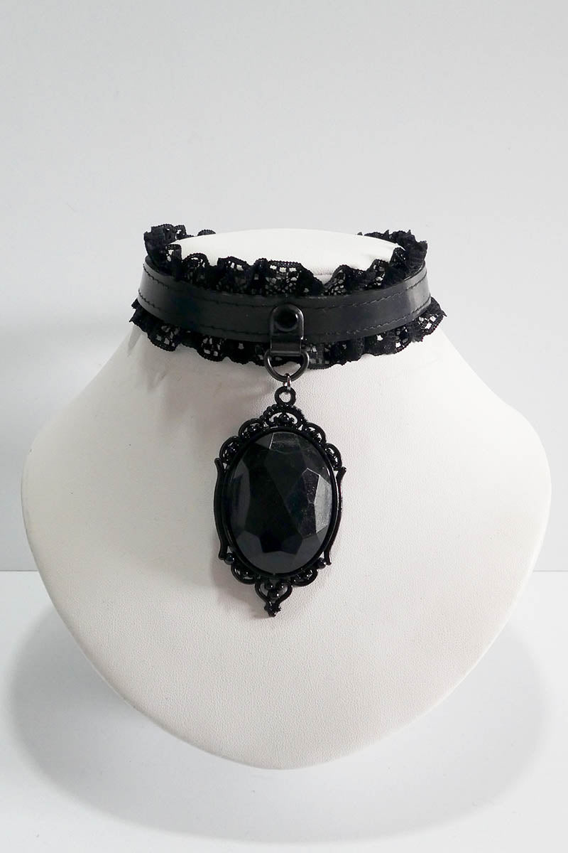 Lace and Baroque Crystal Pendant
