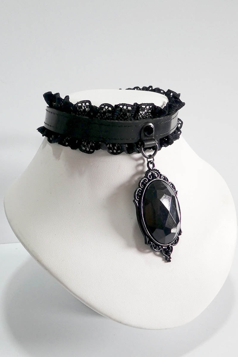 Lace and Baroque Crystal Pendant