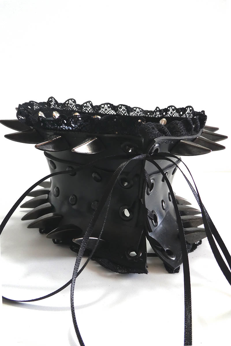 Corset Choker with Black Claws and Lace