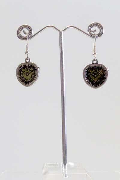 Clock Heart Earrings