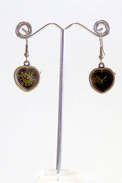 Clock Heart Earrings