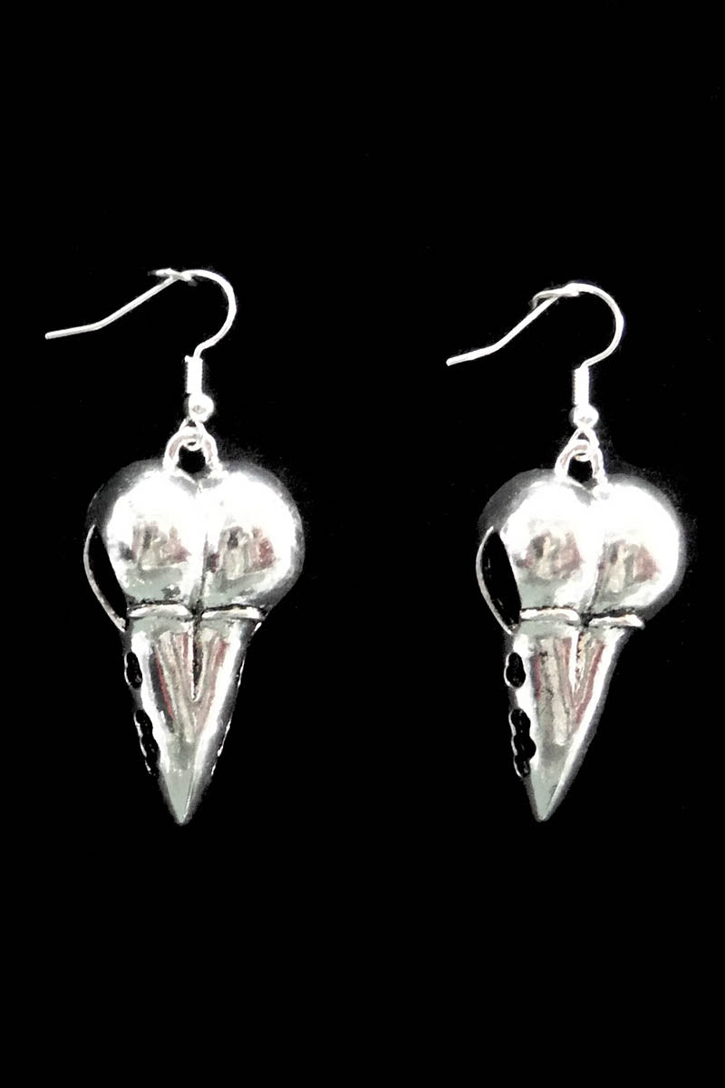 Large Bird Skull Earrings