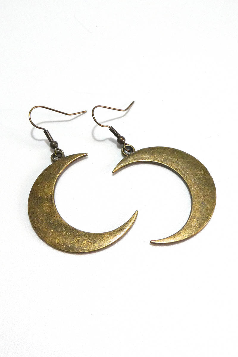 Big Moon Earrings in Bronze
