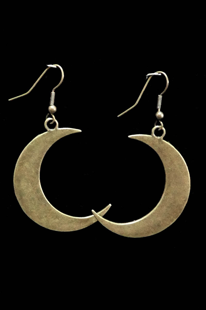 Big Moon Earrings in Bronze