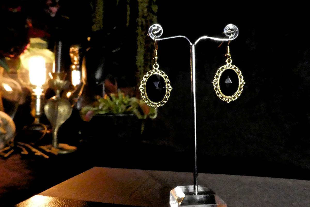 Baroque Crystal Earrings in Gold