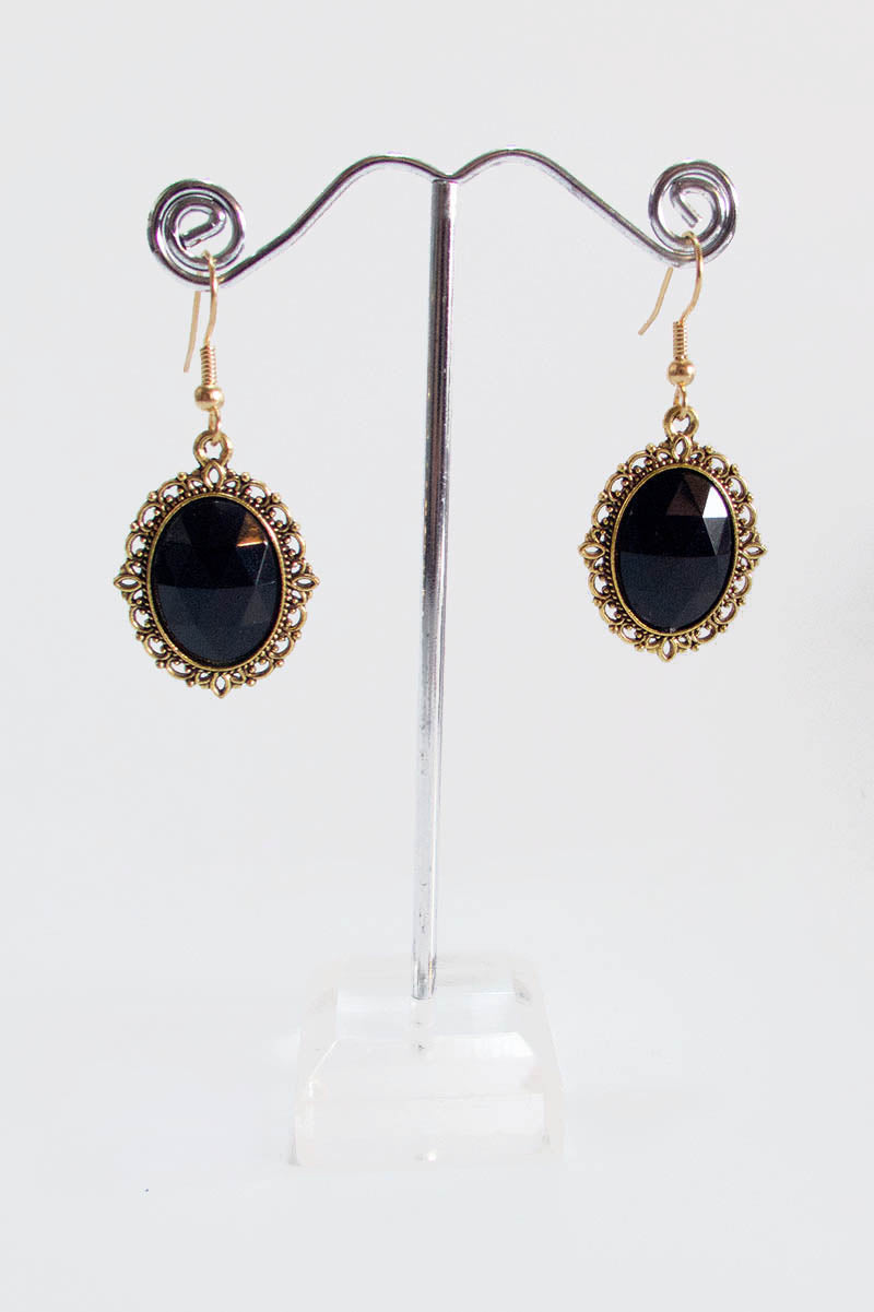 Baroque Crystal Earrings in Gold