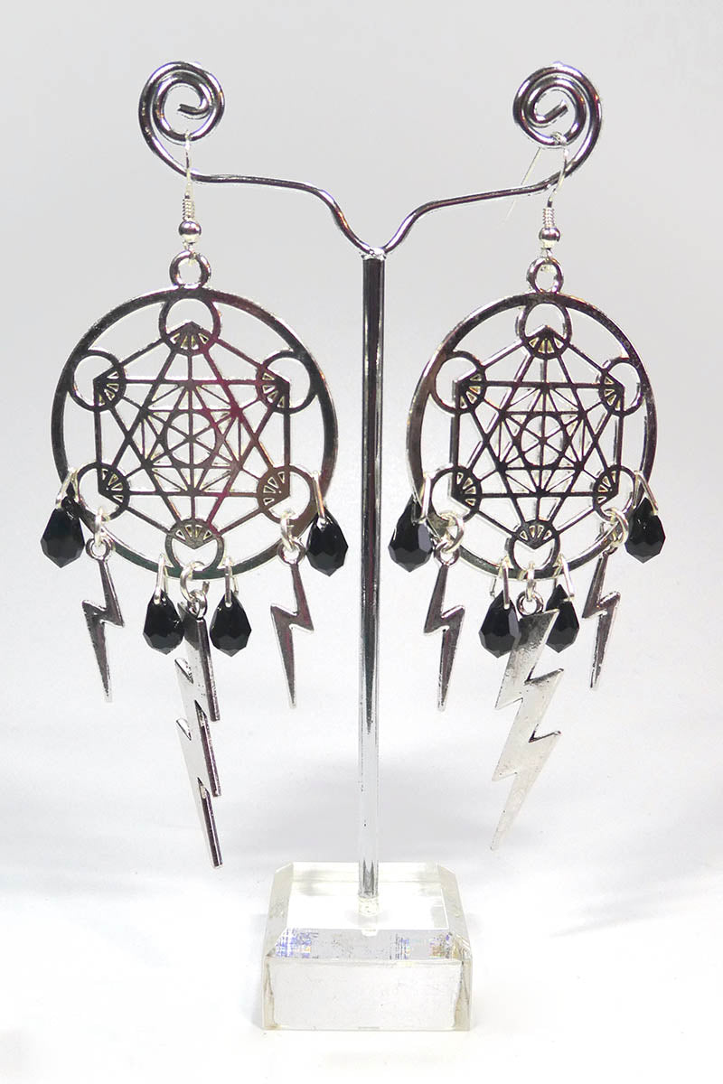 Metatron and Lightning Bolts in Silver