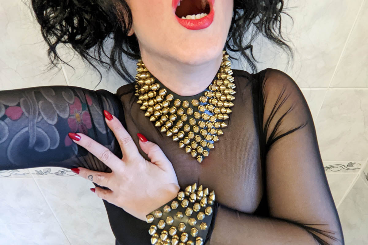 Gold Large Spike Choker