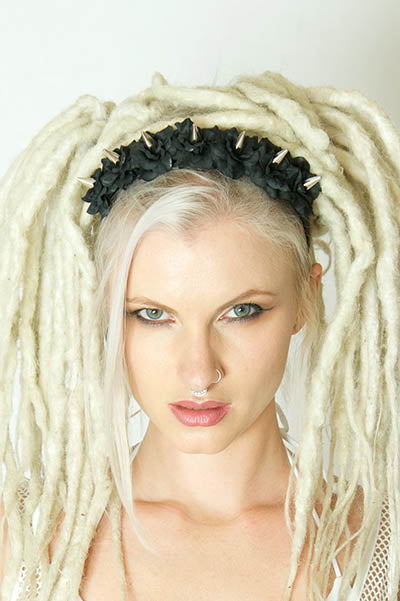 Muti Spike Hairband with Roses