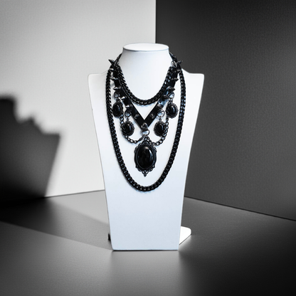 Baroque Black Agate Pendant Necklace