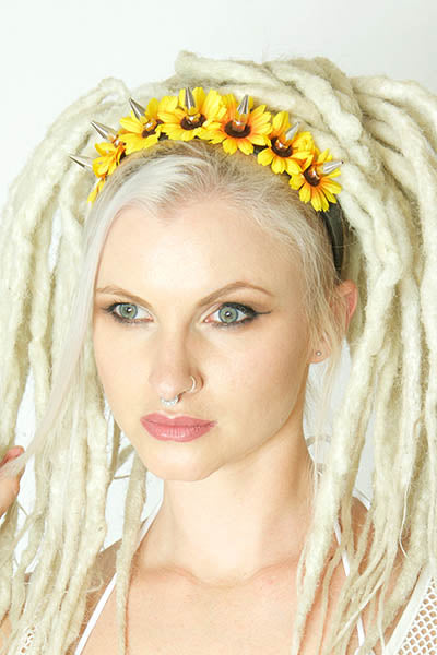 Multi Spike Hairband with Roses