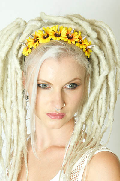 Multi Spike Hairband with Roses