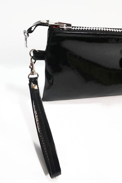 Clutch bag w/ padlock in Gloss PVC