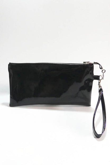 Clutch bag w/ padlock in Gloss PVC