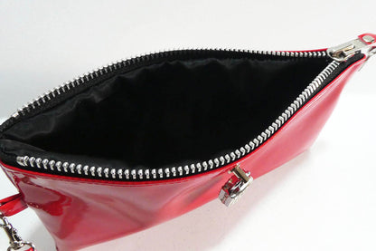 Clutch bag w/ padlock in Gloss PVC