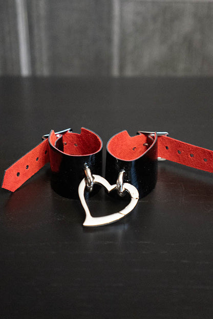 Black Patent Leather Love Trap Handcuffs