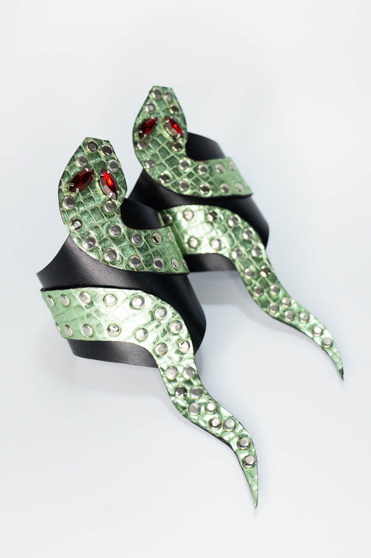 Leather Snake Bracelet Pair