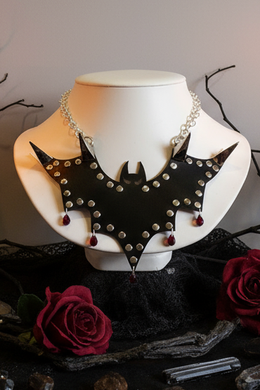 Bat Necklace w/ Rivets