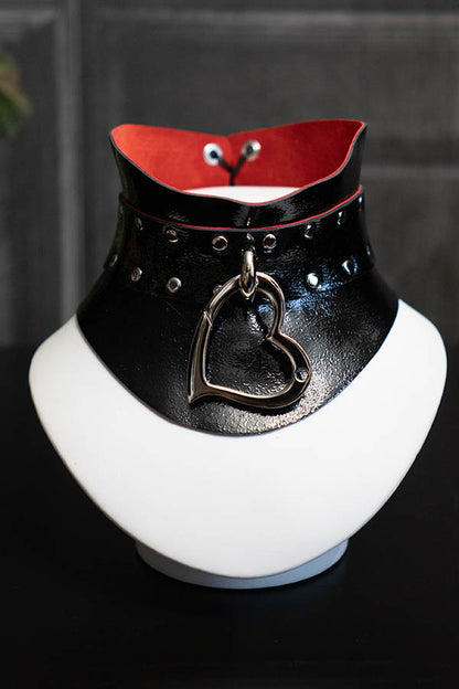 Black Patent Leather Love Trap Posture Collar