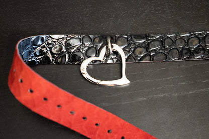 Black Patent Croc Leather Love Trap Choker