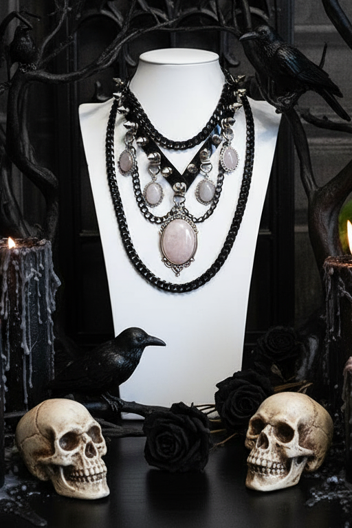 Baroque Rose Quartz Pendant Necklace